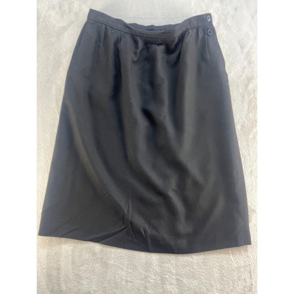 Vintage Weathervane Midi Skirt 14P Black Pockets High Waist Made in USA